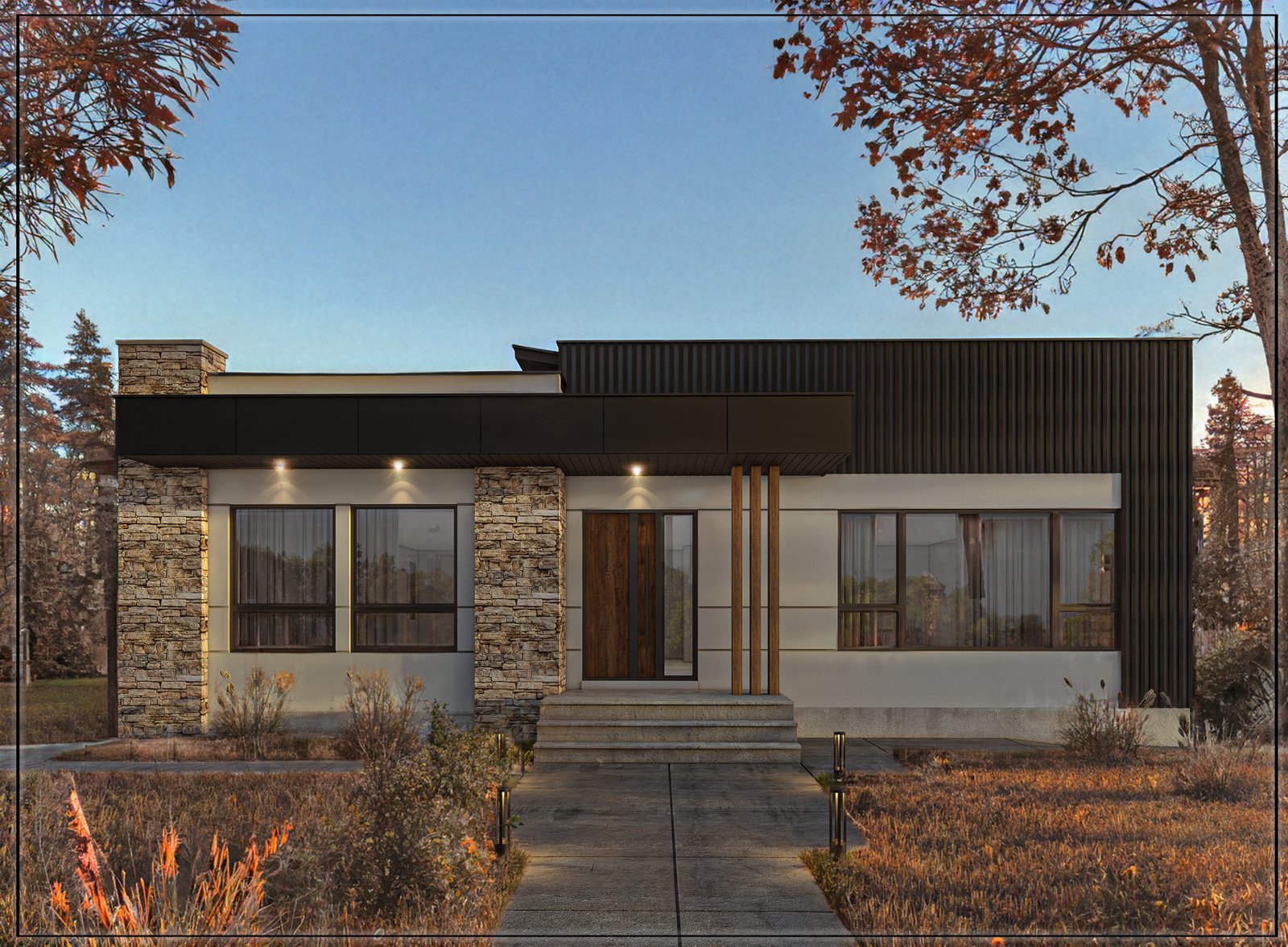 Luxury custom home at 6123 Lacombe Way SW, Calgary — architectural rendering